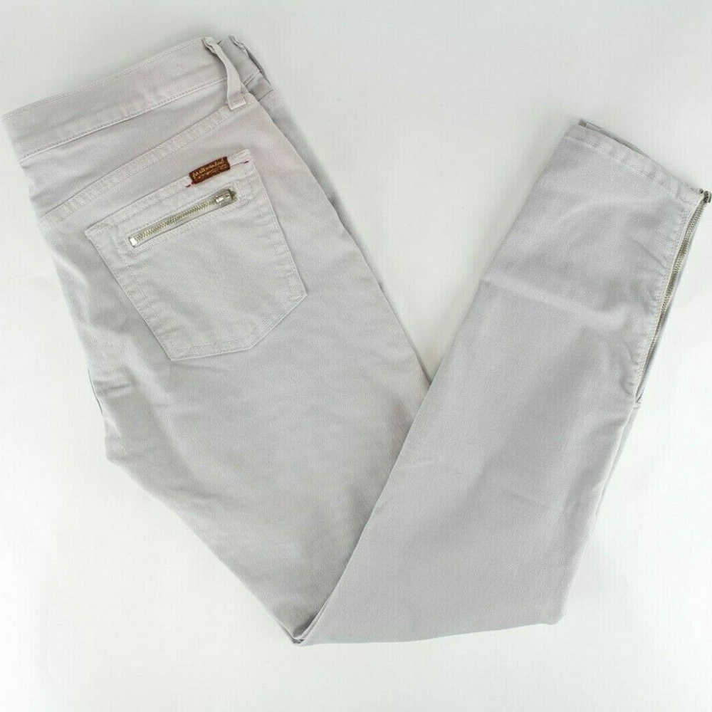 7 For All Mankind Womens Skinny Jeans Zip Ankle